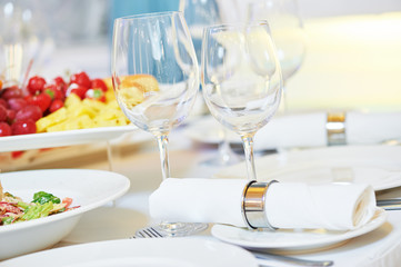 restaurant catering table with food