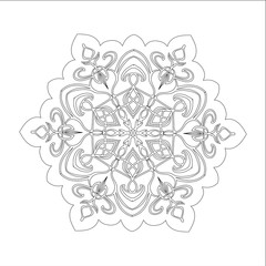 Ornament black white card with mandala.
