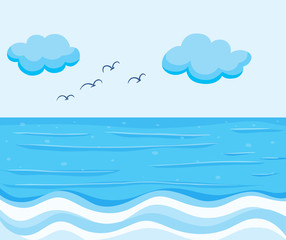 Obrazy na Plexi  Scena przyrody z niebieskim oceanem