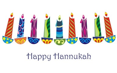 Illustration with happy hanukkah