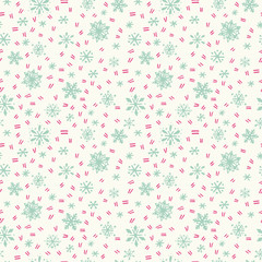 Obraz na płótnie Canvas Winter seamless pattern with hand drawn snowflakes