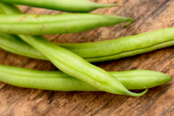 green beans - tilt shift selective focus effect photo