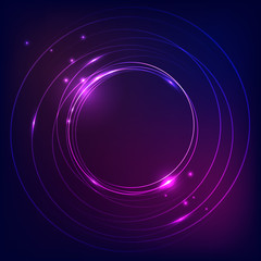 neon rings, black background, vector