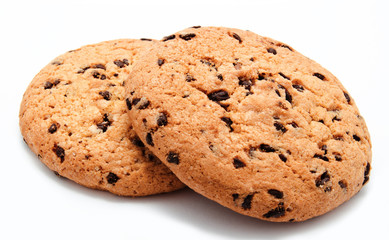 Chocolate chip cookie isolated