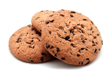 Chocolate chip cookies isolated