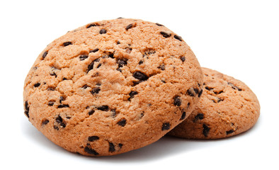 Chocolate chip cookies isolated