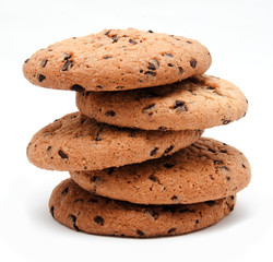 Chocolate chip cookies isolated