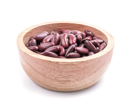 red beans in wood bowl