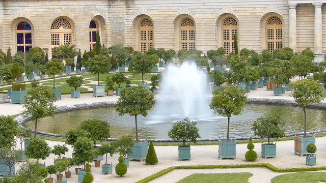 Fountain and garden at Versailles in Paris France