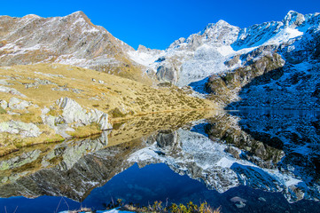 Alpine landscape with lake
