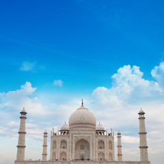 Fototapeta na wymiar Taj Mahal Agra India with blue sky