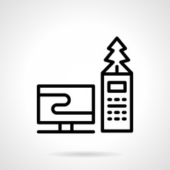 Online New Year black line vector icon