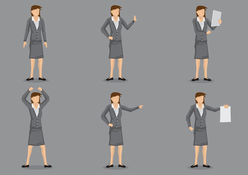 Woman Business Executive Vector Character Set