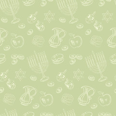 Hanukkah seamless pattern