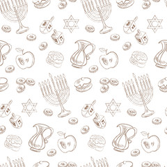 Hanukkah seamless pattern - 97278346