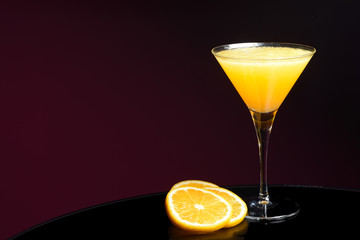 mimosa drink on the table