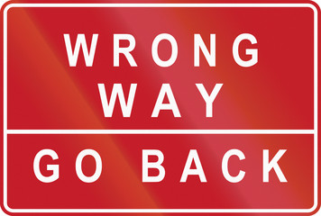 Road sign in the Philippines - Wrong Way, Go Back