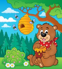 Obraz na płótnie Canvas Bear with honey theme image 2
