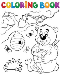 Naklejka premium Coloring book bear theme 1