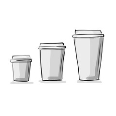 Take away coffee cups, sketch for your design