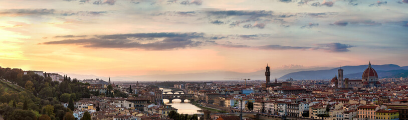 Panoramic sunset in  Florence