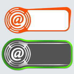 Set of two abstract buttons for your text and email icon