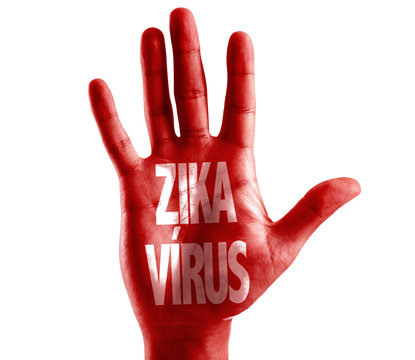 Zika Virus written on hand isolated on white background