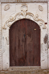 Fototapeta na wymiar Colorful old doors of Sinasos,Mustafapasa in Cappadocia