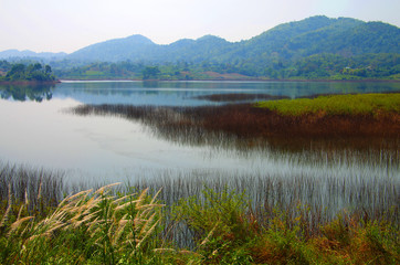 UTHAY THANI, THAILAND - January, 2015: Beautiful view on the lak