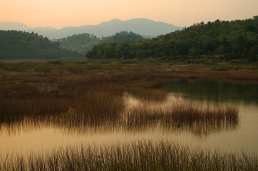 UTHAY THANI, THAILAND - January, 2015: Beautiful view on the lak