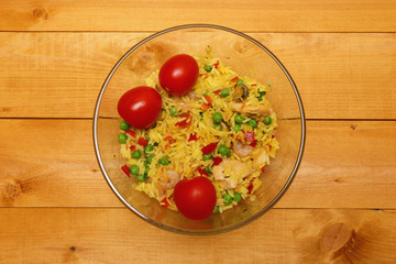 real Spanish paella with seafood