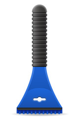 scraper for cleaning car from snow and ice vector illustration