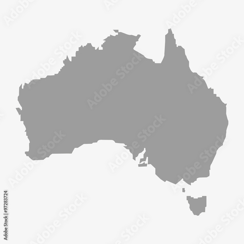 Map Of Australia In Gray On A White Background Stock Image And
