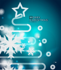 Fototapeta na wymiar Holiday blue abstract background, winter snowflakes, Christmas and New Year design template