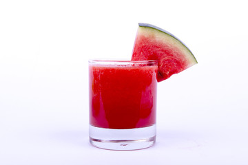 watermelon smoothie on white background