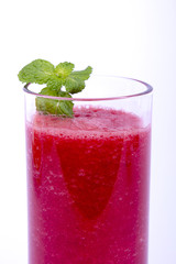 watermelon smoothie on white background