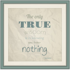 The Only True Wisdom is in Knowing you Know Nothing