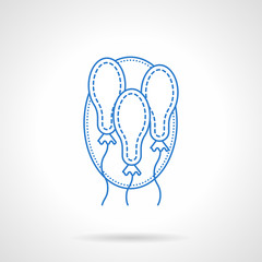 Festive balloons blue flat line vector icon