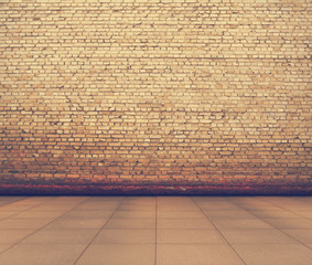grunge interior with brick wall