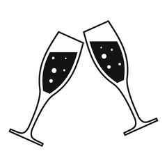 Two glasses simple icon