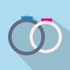 Wedding rings flat icon