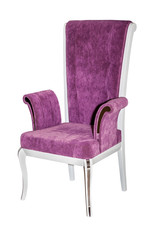 Fototapeta premium Classic white and magenta chair isolated on white