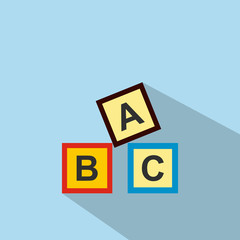 ABC blocks toy flat icon