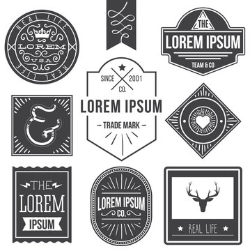 vintage hipster labels and logo
