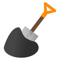 Shovel isometric 3d icon
