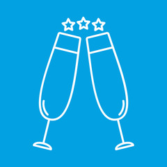 Two glasses thin line icon