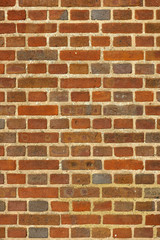 Old red brick wall background