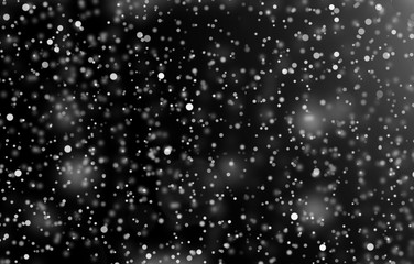 Snow on black background
