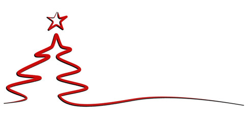schwungvoller Weihnachtsbaum in rot