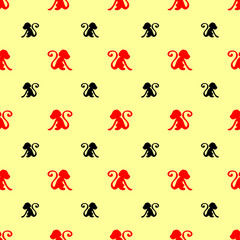 Red black monkeys new year background